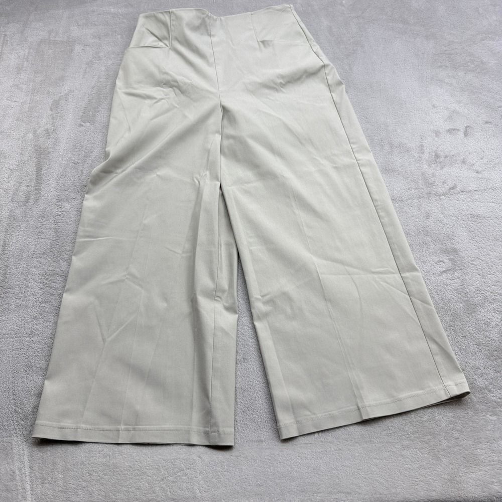 Joseph Ribkoff Culotte Pants Womens 10 Moonstone Beige Wide Leg Office Core Chic